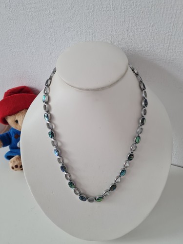 Silver tone abalone shell - silver,