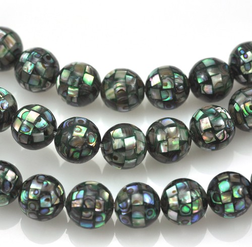 Abalone mosaic balls 10mm - mosaic,