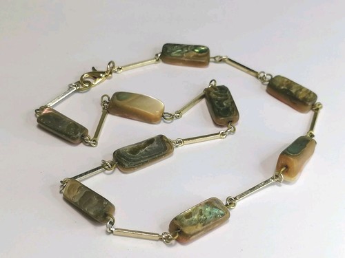 Vintage abalone shell necklace - shell,