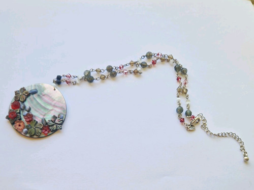 Boho abalone shell pendant - abalone,