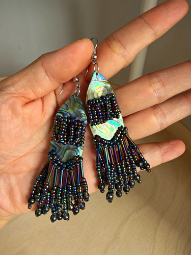 Abalone paua shell - abalone, earrings