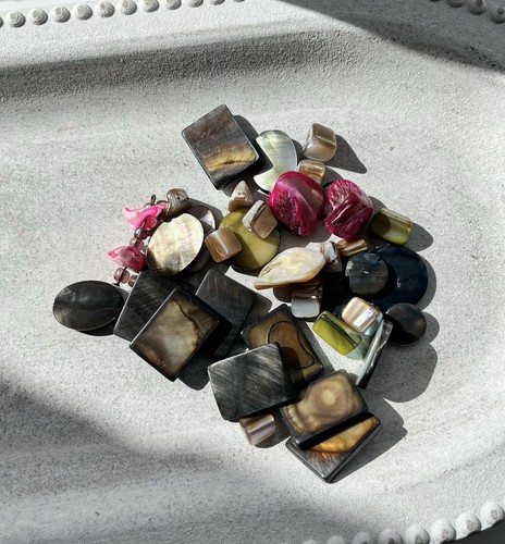 Mixed dyed shell - abalone, beads