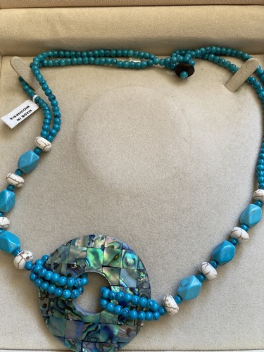 New natural abalone - shell, aqua
