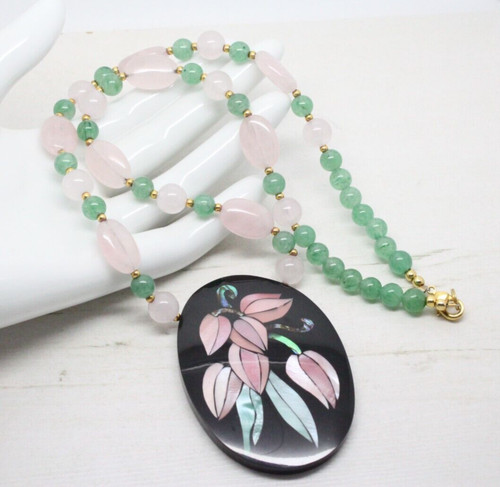 Vintage rose quartz necklace - vintage,