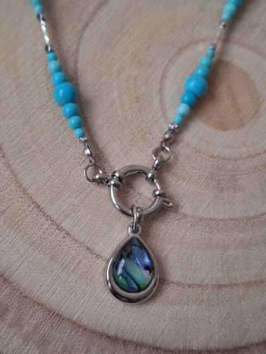 Natural turquoise beaded - natural,