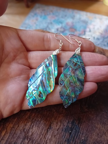 Vintage abalone earrings - vintage,