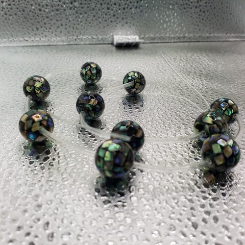 Abalone mosaic round beads - mosaic,