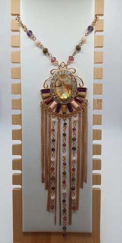 Gold tone statement necklace - gold-tone,