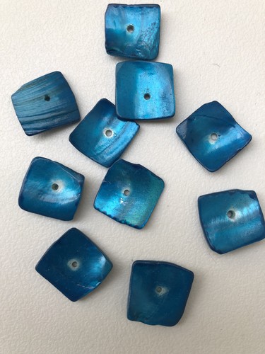 Square shell 4cm teal - shell, 1.4cm
