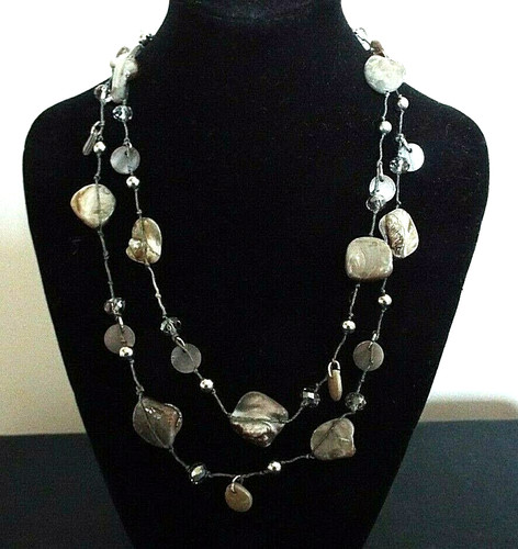 Grey silver abalone stones - grey/silver,