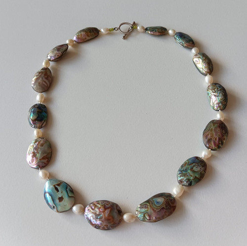 Rainbow colour abalone - rainbow, oval